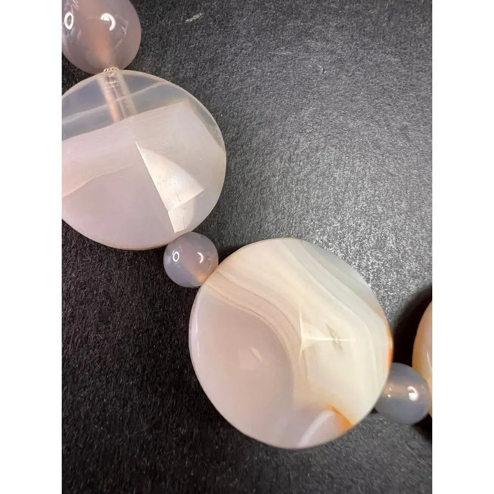 NEW Botswana agate necklace with sterling silver clasp